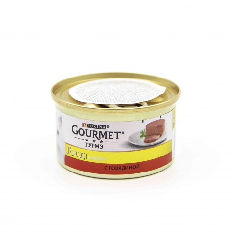 Консервы для кошек Gourmet "Gold", паштет с говядиной, 85 г
